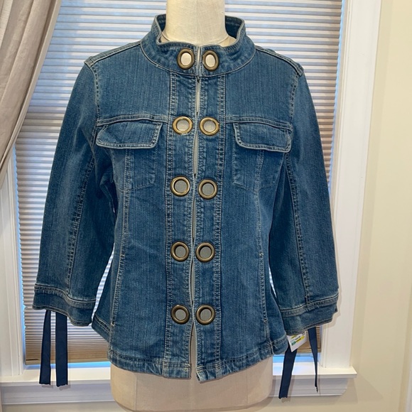 Ami Jackets & Coats Nwt Ami Grommet Denim Jacket Poshmark